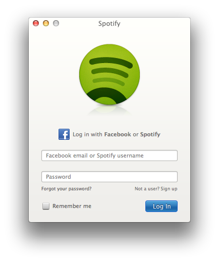 Spotify Sign-in Screen